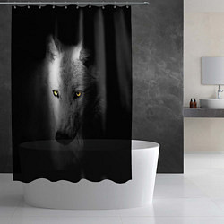 Шторка для душа Волк в полной тьме, цвет: 3D-принт — фото 2