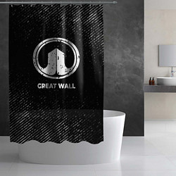 Шторка для душа Great Wall с потертостями на темном фоне, цвет: 3D-принт — фото 2