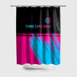 Шторка для душа Three Days Grace - neon gradient: символ сверху, цвет: 3D-принт