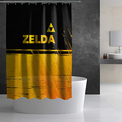 Шторка для душа Zelda - gold gradient: символ сверху, цвет: 3D-принт — фото 2