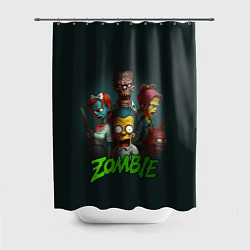 Шторка для душа Симпсоны зомби, цвет: 3D-принт