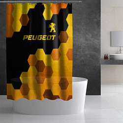 Шторка для душа Peugeot - gold gradient: символ сверху, цвет: 3D-принт — фото 2