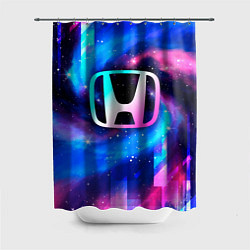 Шторка для душа Honda неоновый космос, цвет: 3D-принт
