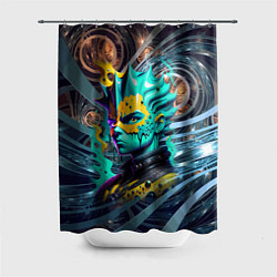 Шторка для душа Барт Симпсон - фрактальная фантазия, цвет: 3D-принт