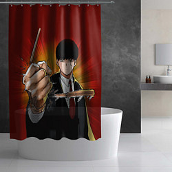 Шторка для душа Магия и мускулы - Мэш ломает палочку, цвет: 3D-принт — фото 2