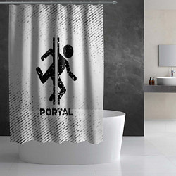Шторка для душа Portal с потертостями на светлом фоне, цвет: 3D-принт — фото 2