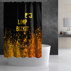 Шторка для душа Limp Bizkit - gold gradient: символ сверху, цвет: 3D-принт — фото 2
