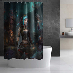 Шторка для душа Jinx fantasy art Arcane League of Legends, цвет: 3D-принт — фото 2