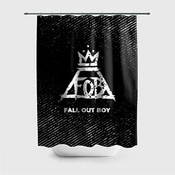 Шторка для душа Fall Out Boy с потертостями на темном фоне, цвет: 3D-принт