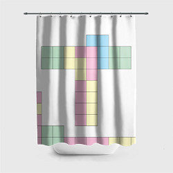Шторка для душа Тетрис буква т падающие блоки, цвет: 3D-принт