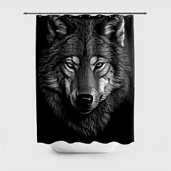 Шторка для душа Спокойный уверенный волк, цвет: 3D-принт