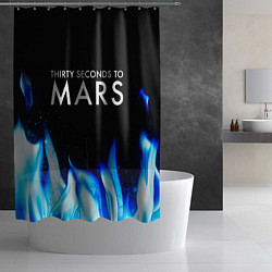 Шторка для душа Thirty Seconds to Mars blue fire, цвет: 3D-принт — фото 2