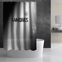 Шторка для душа Ramones glitch на светлом фоне: символ сверху, цвет: 3D-принт — фото 2