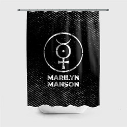 Шторка для душа Marilyn Manson с потертостями на темном фоне, цвет: 3D-принт