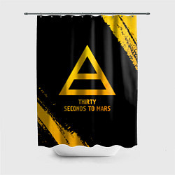 Шторка для душа Thirty Seconds to Mars - gold gradient, цвет: 3D-принт