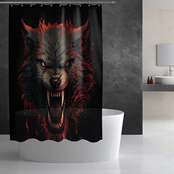 Шторка для душа Серый волк, цвет: 3D-принт — фото 2