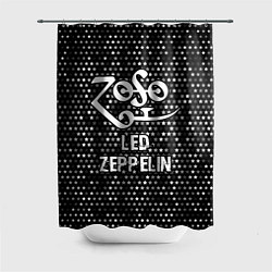 Шторка для душа Led Zeppelin glitch на темном фоне, цвет: 3D-принт