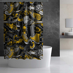 Шторка для душа Кеды и граффити урбан стайл, цвет: 3D-принт — фото 2