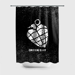 Шторка для душа Green Day с потертостями на темном фоне, цвет: 3D-принт