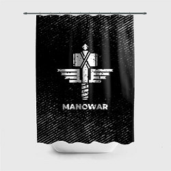 Шторка для душа Manowar с потертостями на темном фоне, цвет: 3D-принт