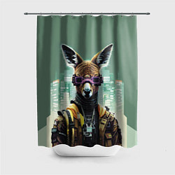 Шторка для душа Cool kangaroo - cyberpunk, цвет: 3D-принт