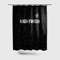 Шторка для душа Nightwish glitch на темном фоне: символ сверху, цвет: 3D-принт