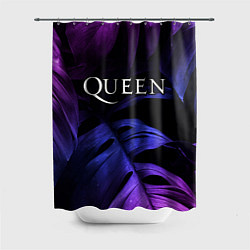 Шторка для душа Queen neon monstera, цвет: 3D-принт