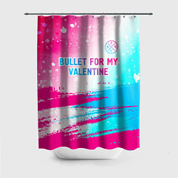 Шторка для душа Bullet For My Valentine neon gradient style: симво, цвет: 3D-принт