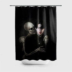 Шторка для душа Сехун со скелетом, цвет: 3D-принт