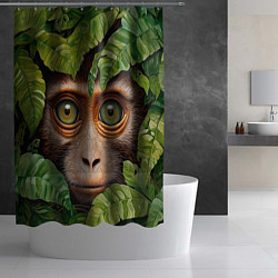 Шторка для душа Обезьяна в джунглях, цвет: 3D-принт — фото 2