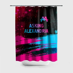 Шторка для душа Asking Alexandria - neon gradient: символ сверху, цвет: 3D-принт