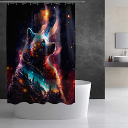 Шторка для душа Космический звездный медведь, цвет: 3D-принт — фото 2