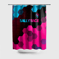 Шторка для душа Sally Face - neon gradient: символ сверху, цвет: 3D-принт