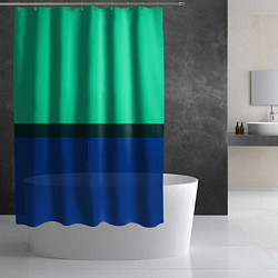Шторка для душа Двухцветный зелёный и синий, цвет: 3D-принт — фото 2