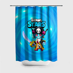 Шторка для душа Зомби пиратка Биби, цвет: 3D-принт