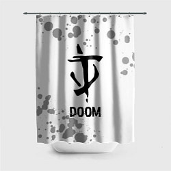 Шторка для душа Doom glitch на светлом фоне, цвет: 3D-принт