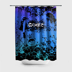 Шторка для душа Gamer геймер абстрактный фон, цвет: 3D-принт