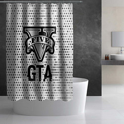Шторка для душа GTA glitch на светлом фоне, цвет: 3D-принт — фото 2