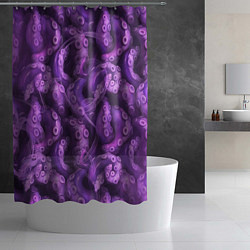 Шторка для душа Фиолетовые щупальца и дым, цвет: 3D-принт — фото 2