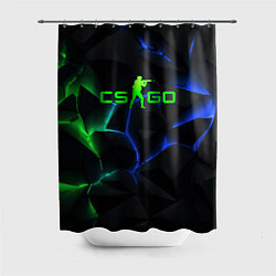 Шторка для душа CS GO green blue neon, цвет: 3D-принт
