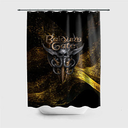 Шторка для душа Baldurs Gate 3 logo gold black, цвет: 3D-принт