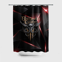 Шторка для душа Baldurs Gate 3 logo black red, цвет: 3D-принт