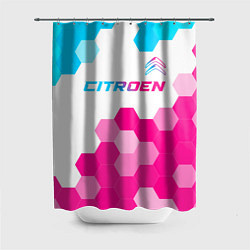 Шторка для душа Citroen neon gradient style: символ сверху, цвет: 3D-принт