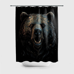 Шторка для душа Мощный медведь, цвет: 3D-принт