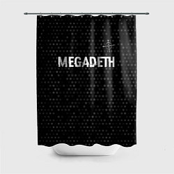 Шторка для душа Megadeth glitch на темном фоне: символ сверху, цвет: 3D-принт