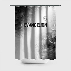 Шторка для ванной Evangelion glitch на светлом фоне: символ сверху