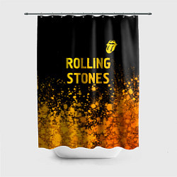 Шторка для ванной Rolling Stones - gold gradient: символ сверху