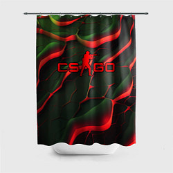 Шторка для душа CSGO red green texture, цвет: 3D-принт