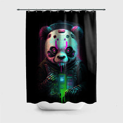 Шторка для душа Панда киберпанк, цвет: 3D-принт