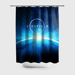 Шторка для душа Logo Starfield space, цвет: 3D-принт
